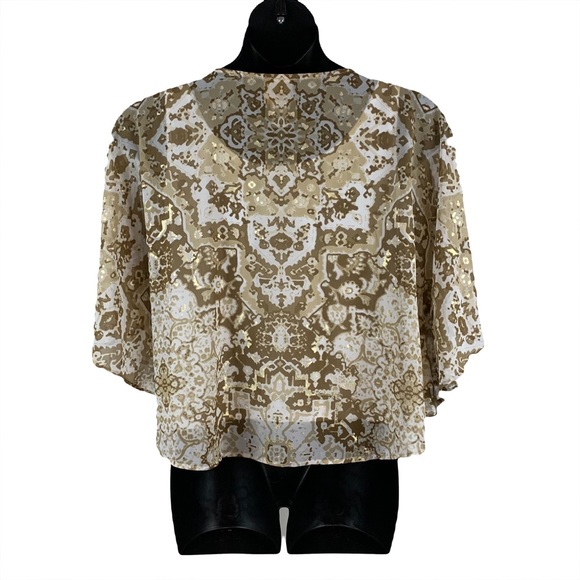 Ruby Rd flutter sleeve poncho blouse , size Petite Large - Picture 3 of 7